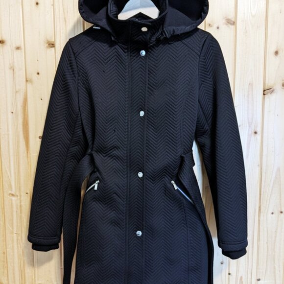 LAURA Women's Weatherproof Walker Winter Jacket, Quilted Coat Hooded Belted (S) - Picture 3 of 10